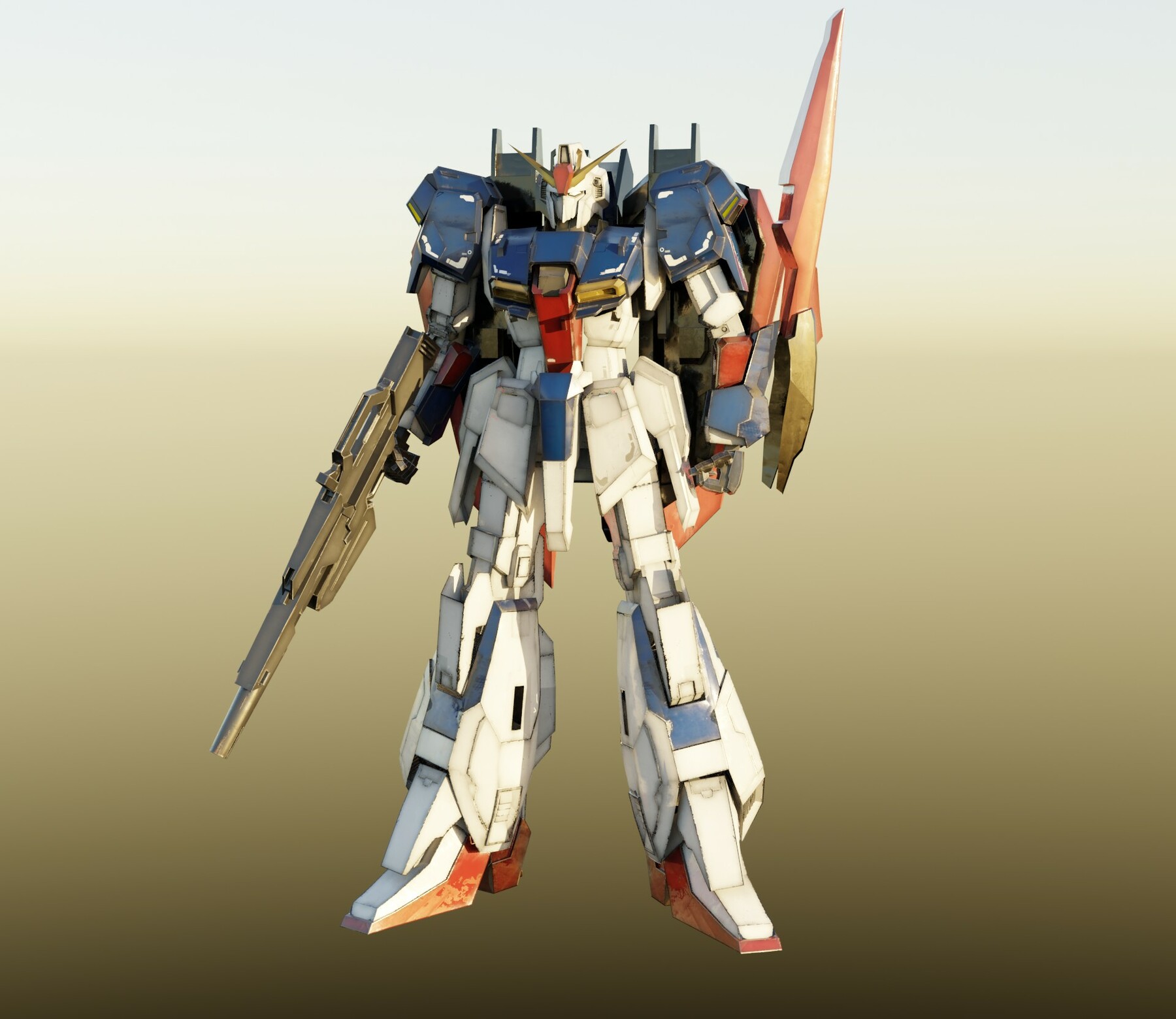 Z GUNDAM robot 3D model rigged