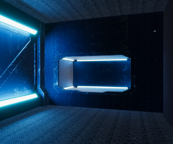 ArtStation Stylized Space station room PBR game ready Lowpoly 3D