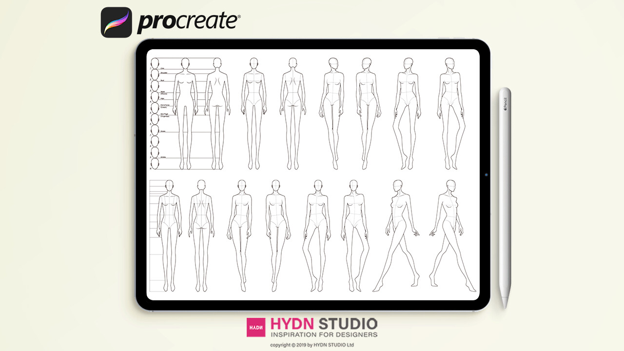 Women's figure sketch. Different poses. Template for drawing for designers  of clothes and constructors. Vector outline girl model template for fashion  sketching. Fashion illustration. Stock Vector | Adobe Stock