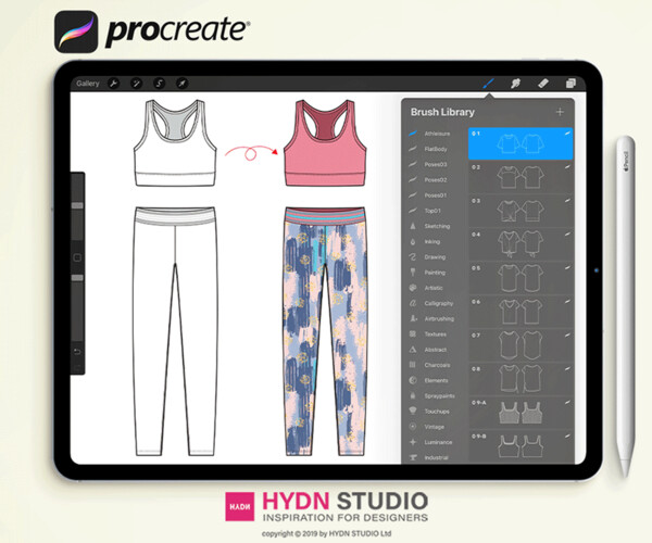 ArtStation Athleisure Sportswear Fashion Flats Procreate Stamp