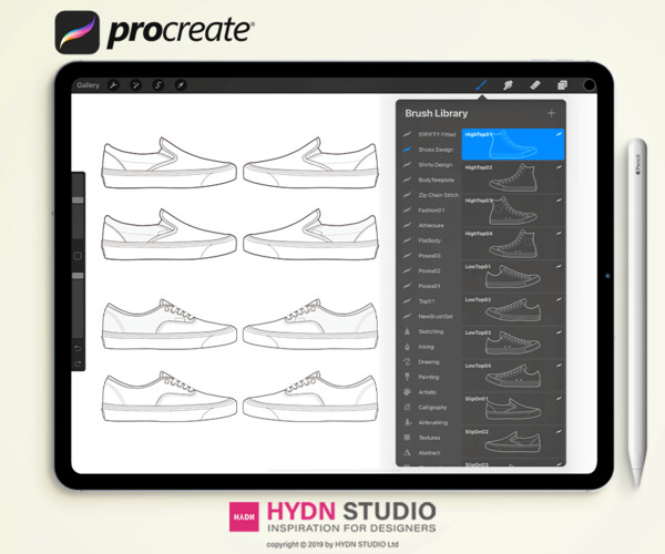 ArtStation Shoes Design Set Design Procreate Stamp Brushes Brushes