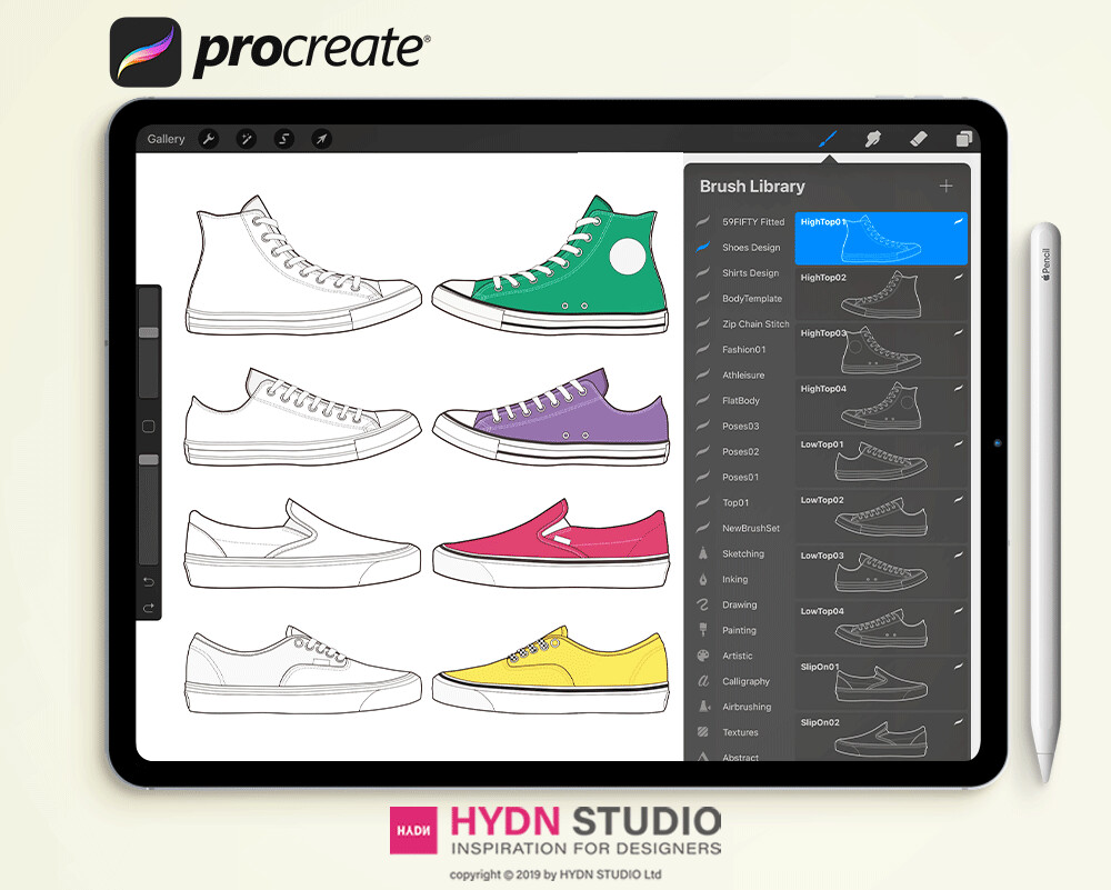 ArtStation Shoes Design Set Design Procreate Stamp Brushes Brushes
