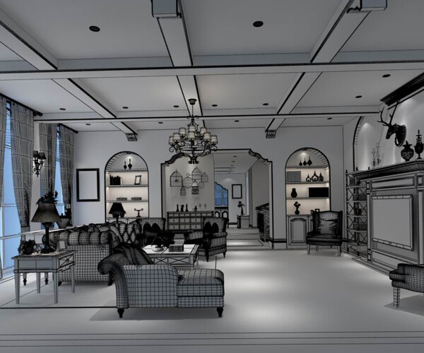 ArtStation - Stylish family living room design 15 | Resources