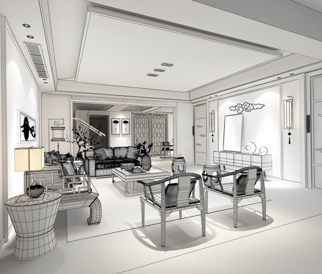 ArtStation - Stylish family living room design 20 | Resources