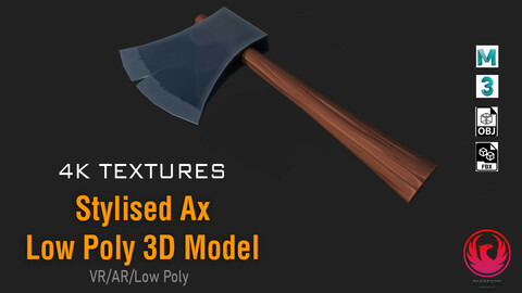 Low-Poly 3D Model Stylised Ax