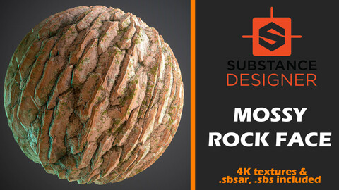 Mossy Rock Face - Substance Designer