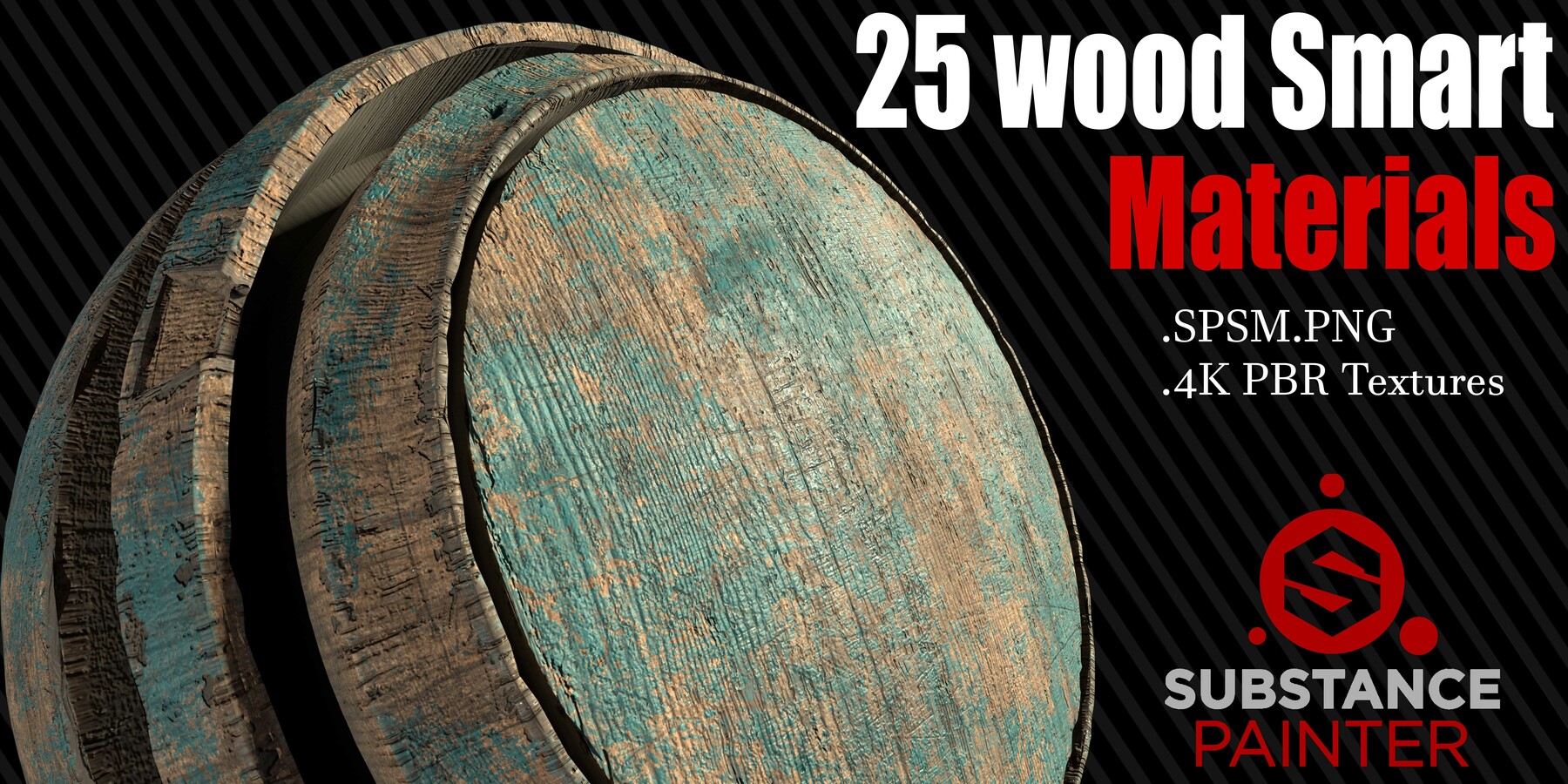 ArtStation - 100 Wood Base Material + 4K PBR Textures - Vol.04