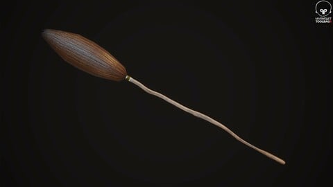Witches Magic Broom for Flying Game Ready Low-poly 3D model
