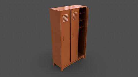 PBR School Gym Locker 08 - Orange