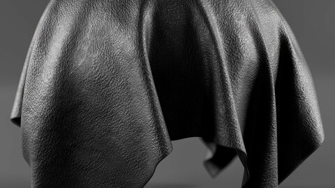 PBR - BLACK LEATHER FABRIC - 4K MATERIAL