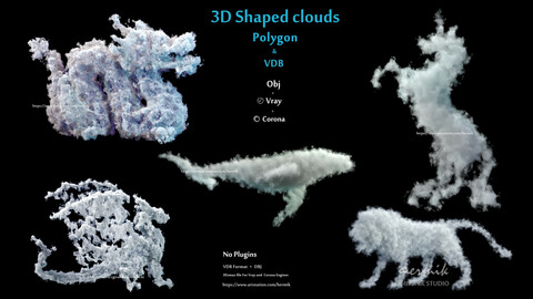 3D Shaped Clouds - Polygon and VDB