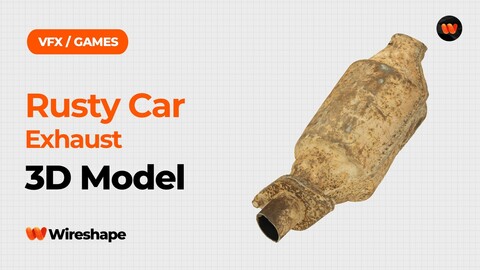 Rusty Car Exhaust Raw Scanned 3D Model