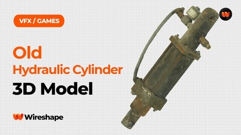 Old Hydraulic Cylinder Raw Scanned 3D Model