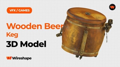 Wooden Beer Keg Raw Scanned 3D Model