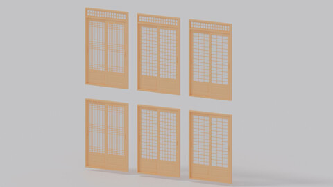 Korean Interior Door Collection 3D model