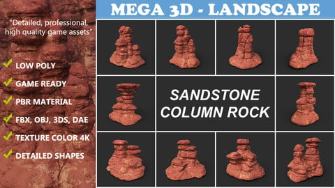 Low poly Sandstone Column 210907