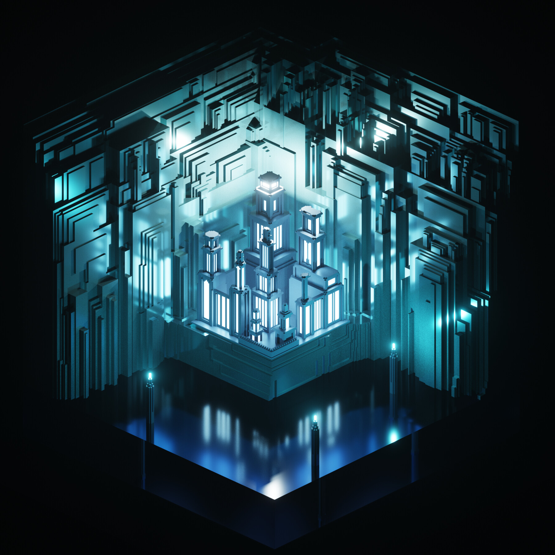 magica voxel ice castel