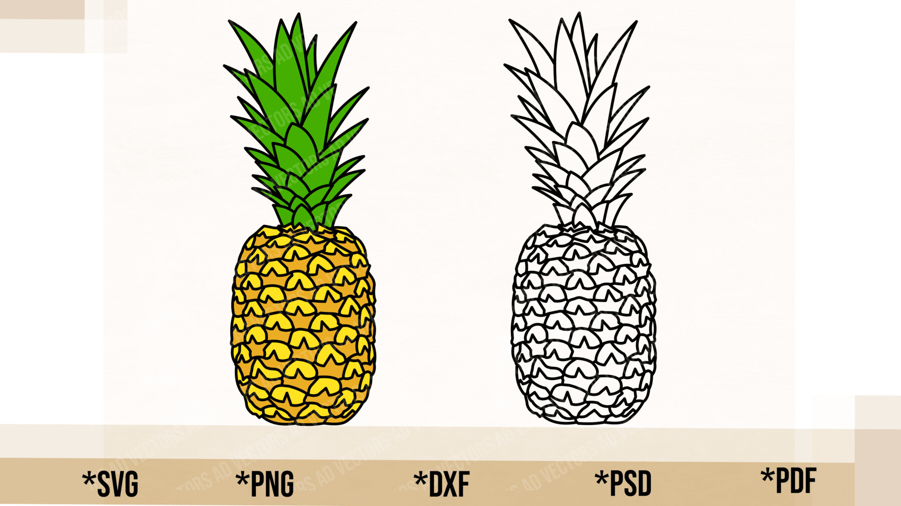 Artstation Pineapple Svg Cricut Cut File Pineapple Png Printable Pdf Dxf Pineapple Digital Download Artworks