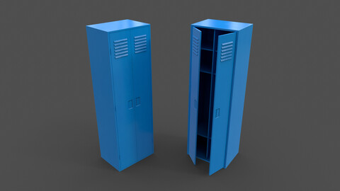 PBR School Gym Locker 09 - Blue Light