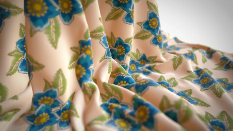Embroidered Flower Pattern Material