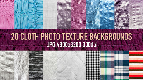 20 frill, linen, satin, sintepon and cotton fabric cloth texture photo backgrounds pack.