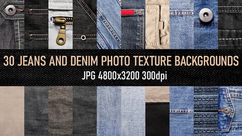 30 denim and jeans photo texture backgrounds pack.