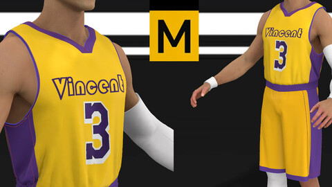 Basketbal uniform Marvelous Designer Project player football sompetition champion team gym athlete clothing