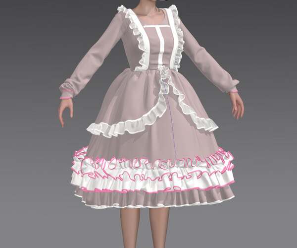 ArtStation - lolita suit Marvelous Designer project pretty girl dancing ...