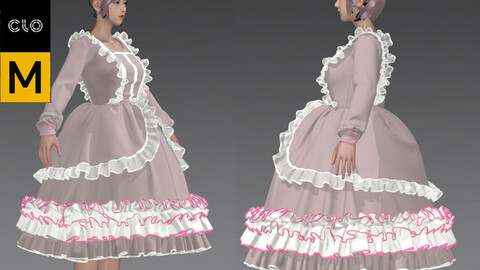 lolita suit Marvelous Designer project pretty girl dancing ballet elegant