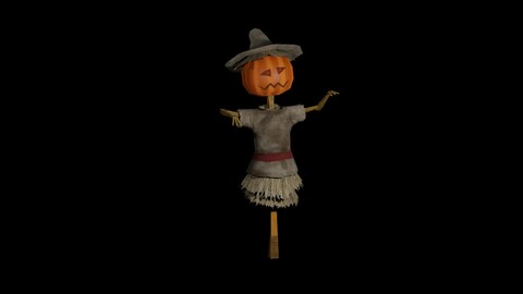 Low Poly Scarecrow Game ready asset