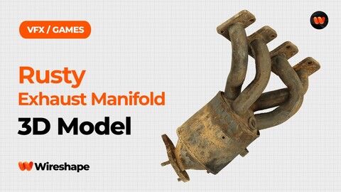 Rusty Exhaust Manifold Raw Scanned 3D Model