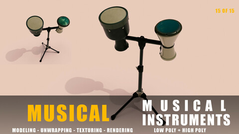 zarb tempo instruments full detail low poly and high poly