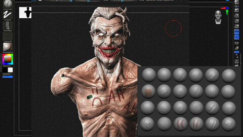 My Zbrush Painting canvas and oil brushes