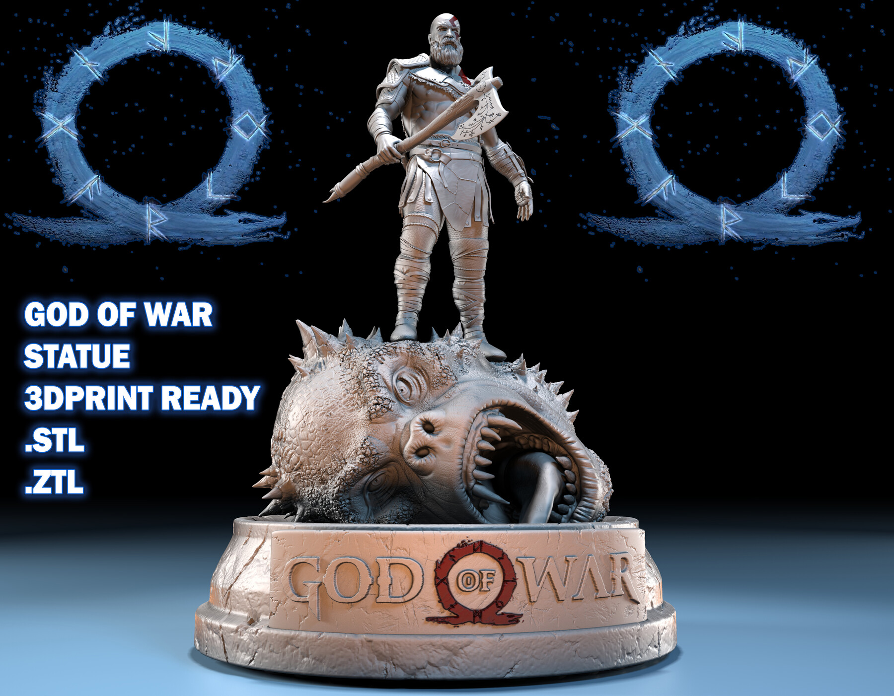 ArtStation god of war statue Resources