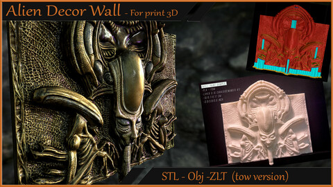 Alien Decor Wall - for 3D print