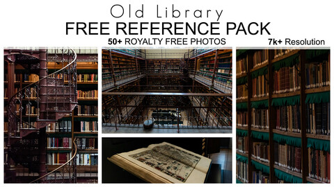 Free Reference Pack - Old Library  - 50+ Royalty Free Photos