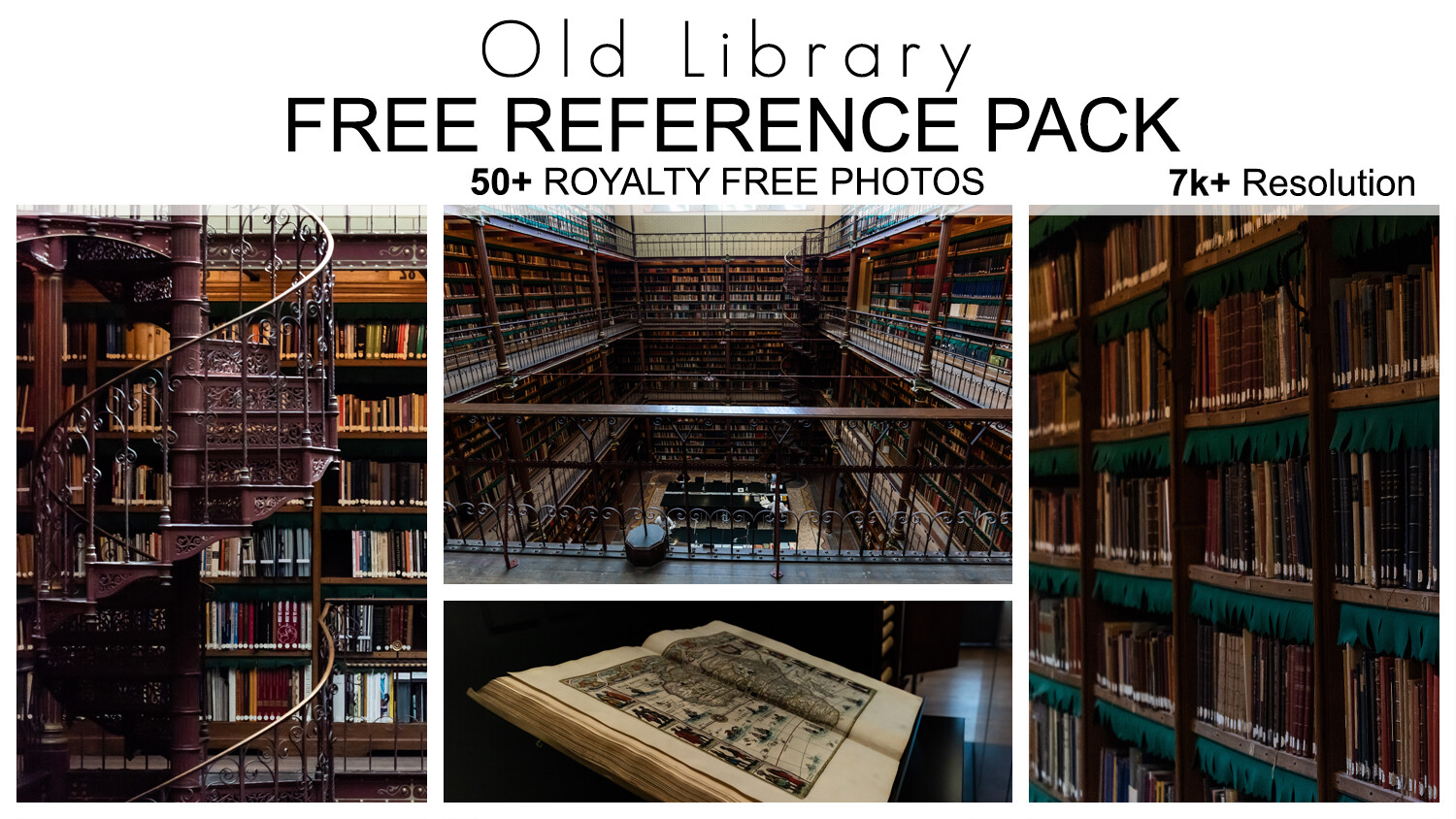 ArtStation Free Reference Pack Old Library 50+ Royalty Free