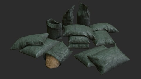 Military Sand Bags Assets 01