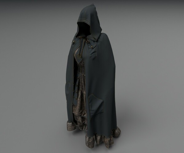 ArtStation - Cloak with pockets | Game Assets