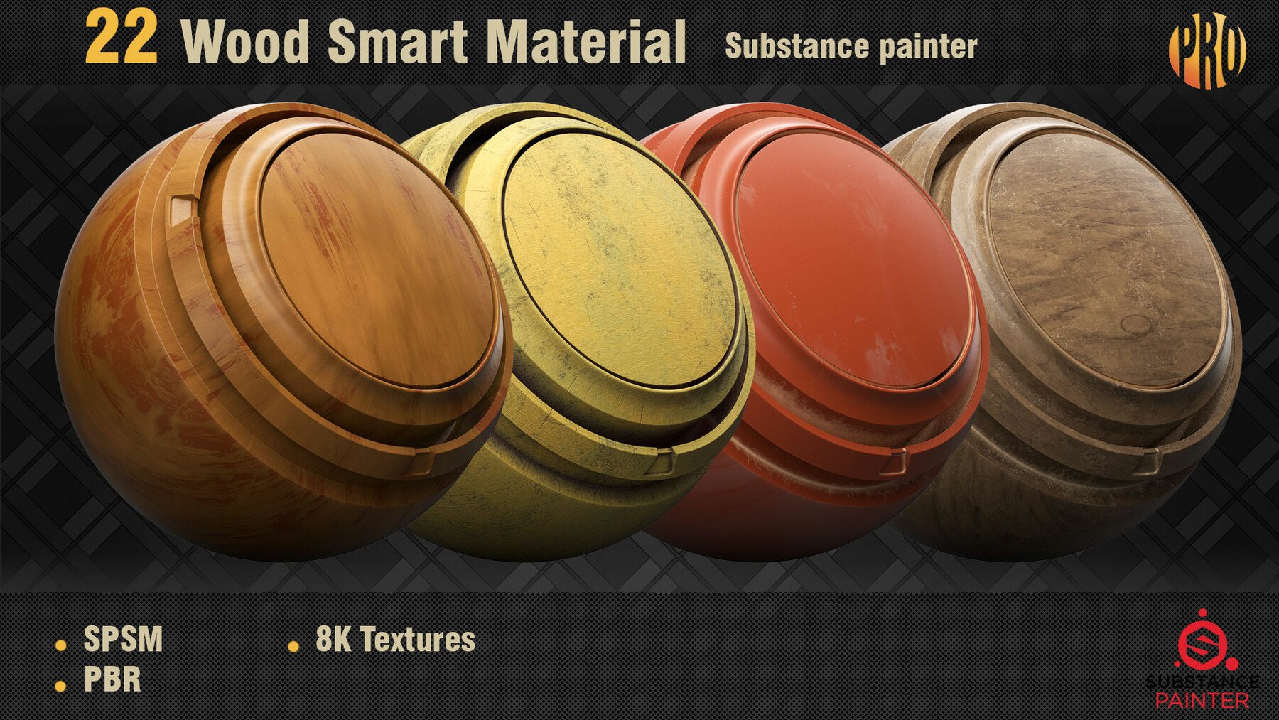 ArtStation - 22 Wood Smart Material for Substance Painter | Game Assets