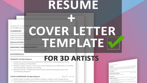 Ultimate Resume and Cover Letter Template for 3D Artists