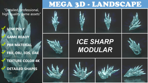 Low poly Sharp Ice Modular 210916