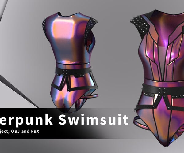 ArtStation Cyberpunk swimsuit Game Assets