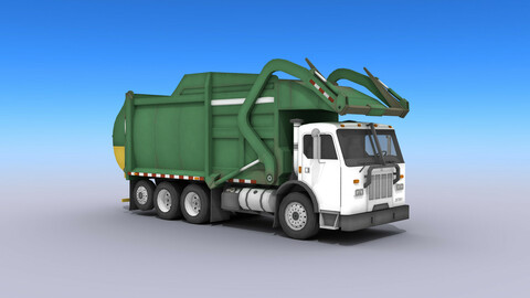 Garbage Truck Low-poly 3D model