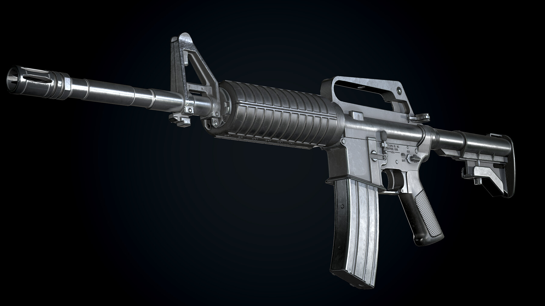 ArtStation - CAR-15 Assault-Rifle Worn PBR Low-poly 3D model | Game Assets