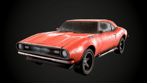 Camaro SS 1967 4 COLORS PBR Dusty Worn Low-poly 3D model