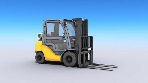 Industrial Forklift Low-poly 3D model