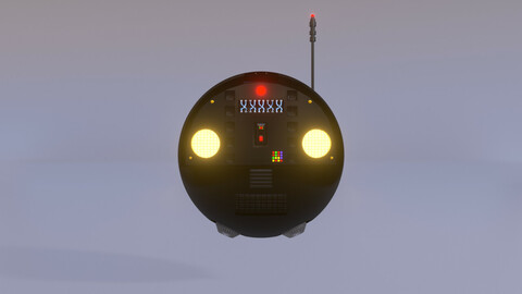 Sci-Fi Drone Low-poly 3D model