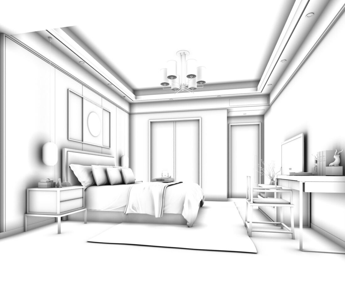 ArtStation - Stylish bedroom complete 165 | Resources