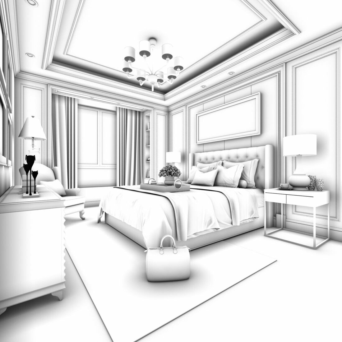 ArtStation - Stylish bedroom complete 192 | Resources